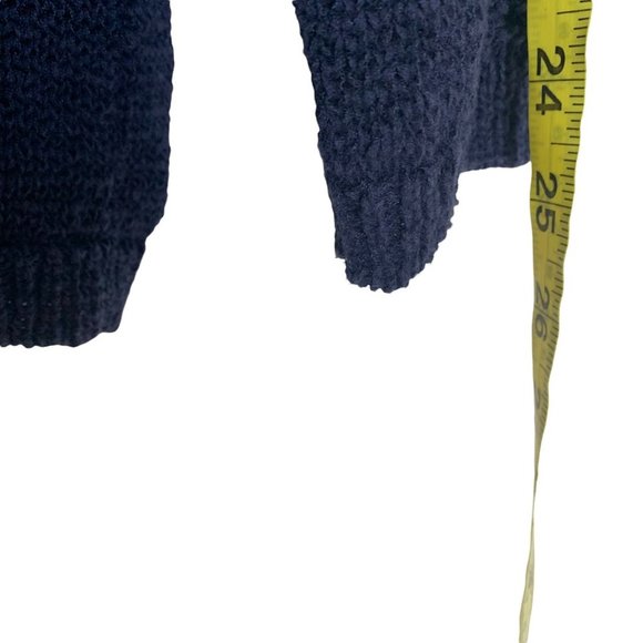 Rachel Zoe Navy Blue Open Knit Long Sleeve Knit Top XL - Picture 6 of 7